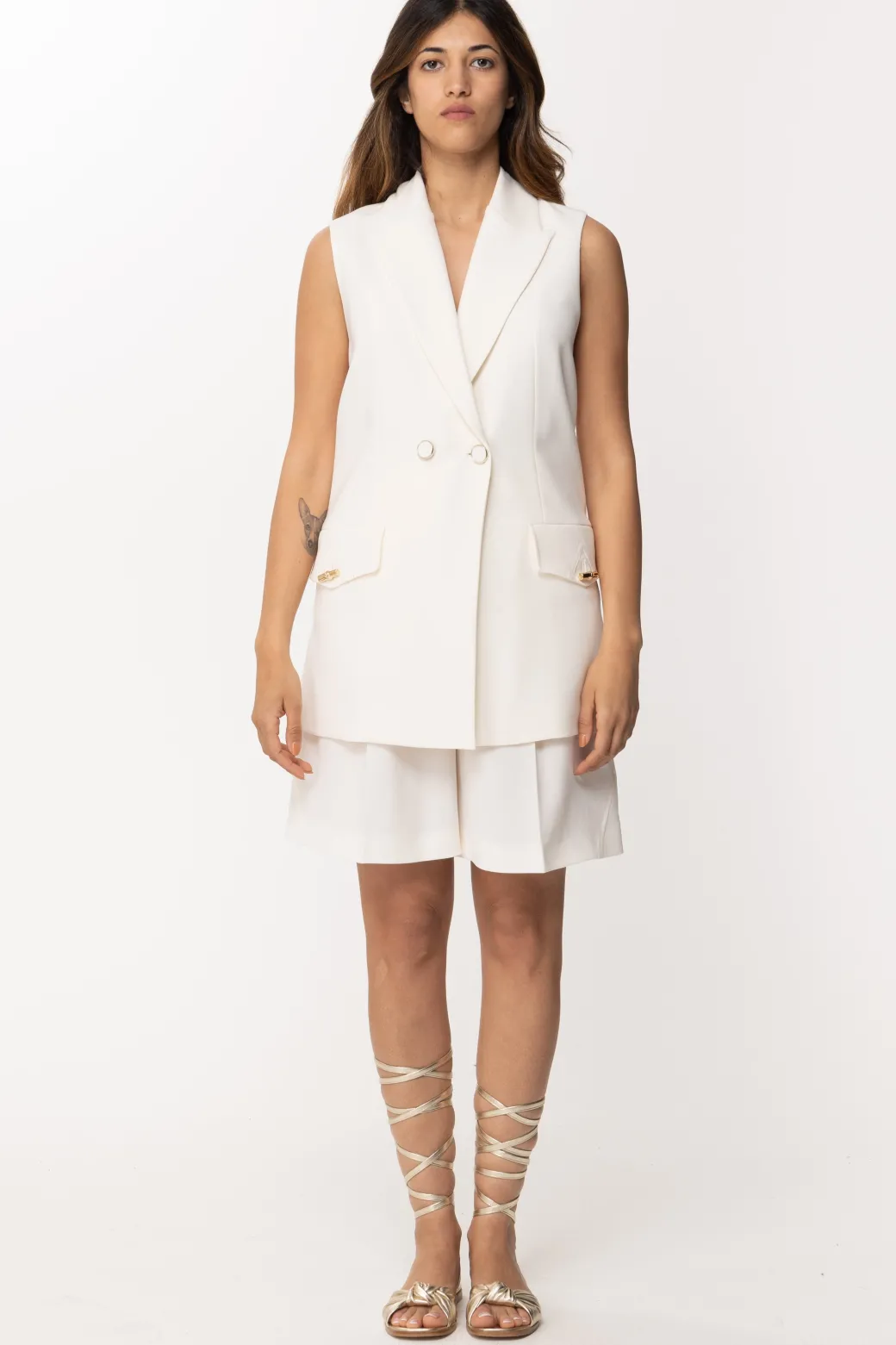 Donna Simona Corsellini Gilet Lungo Doppiopetto