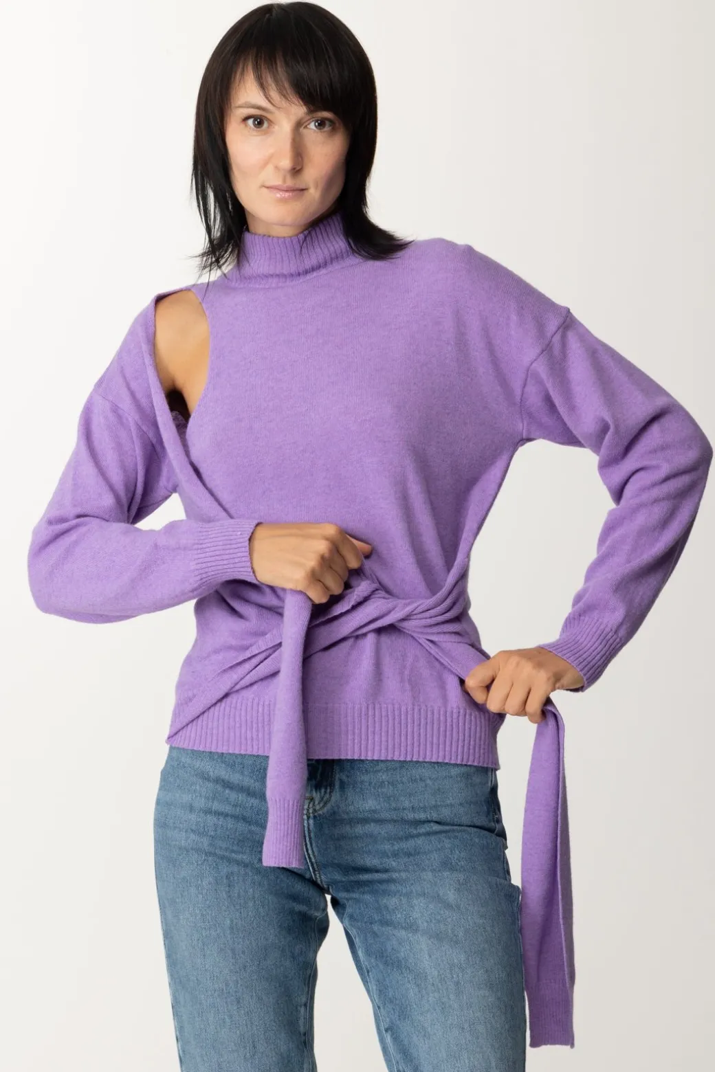 Donna Simona Corsellini Maglia a Lupetto con Nodo