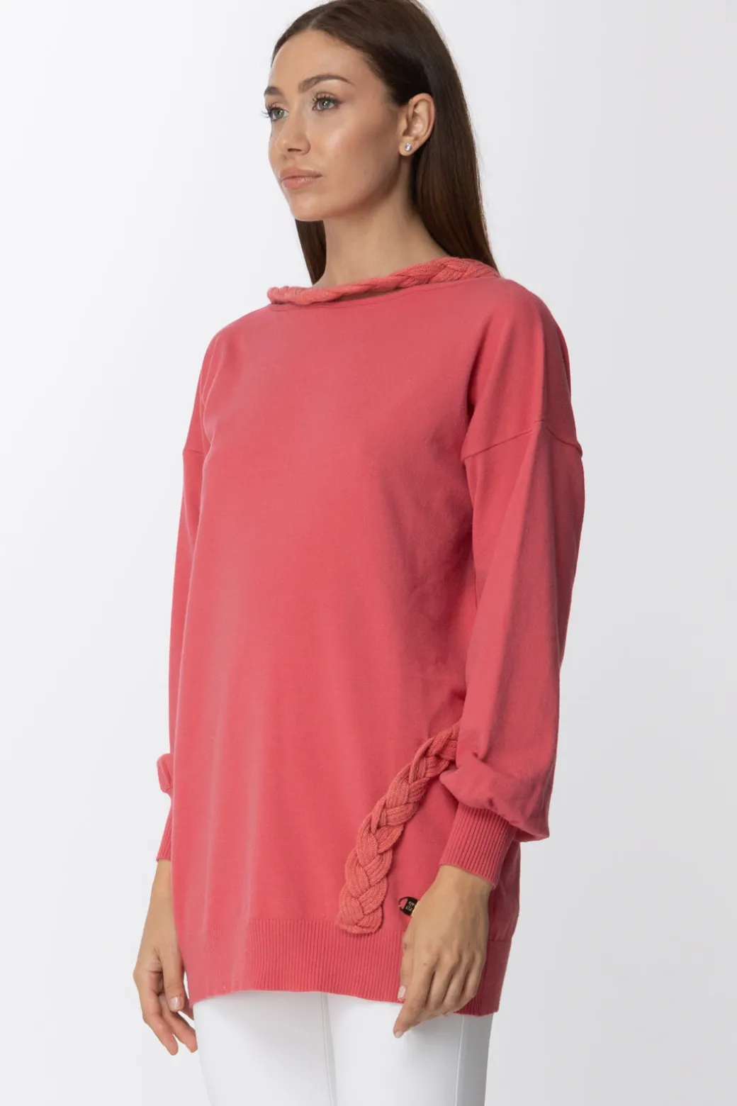 Donna Simona Corsellini Maglia con Dettagli Intrecciati