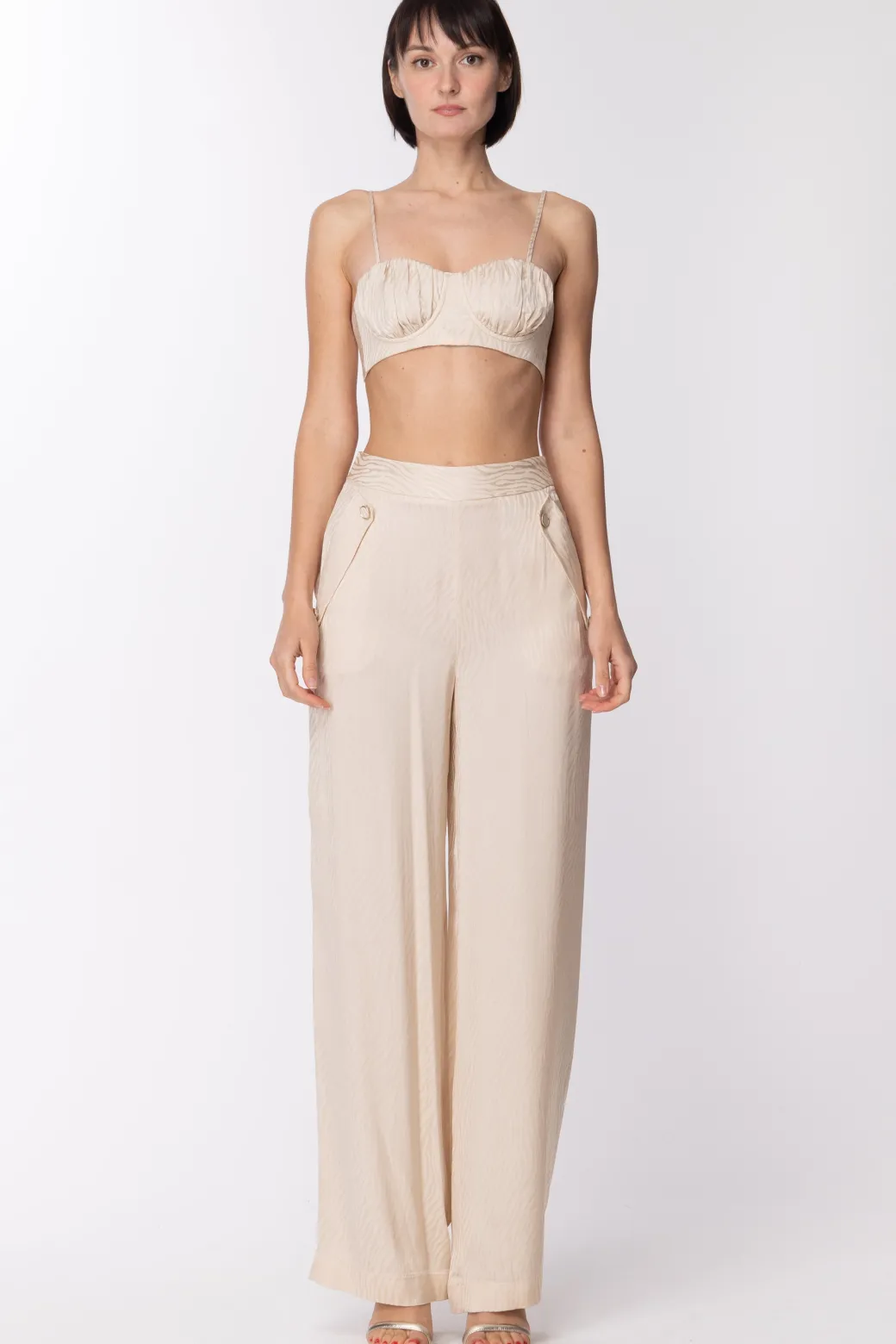 Donna Simona Corsellini Pantaloni Ampi con Tasche Laterali