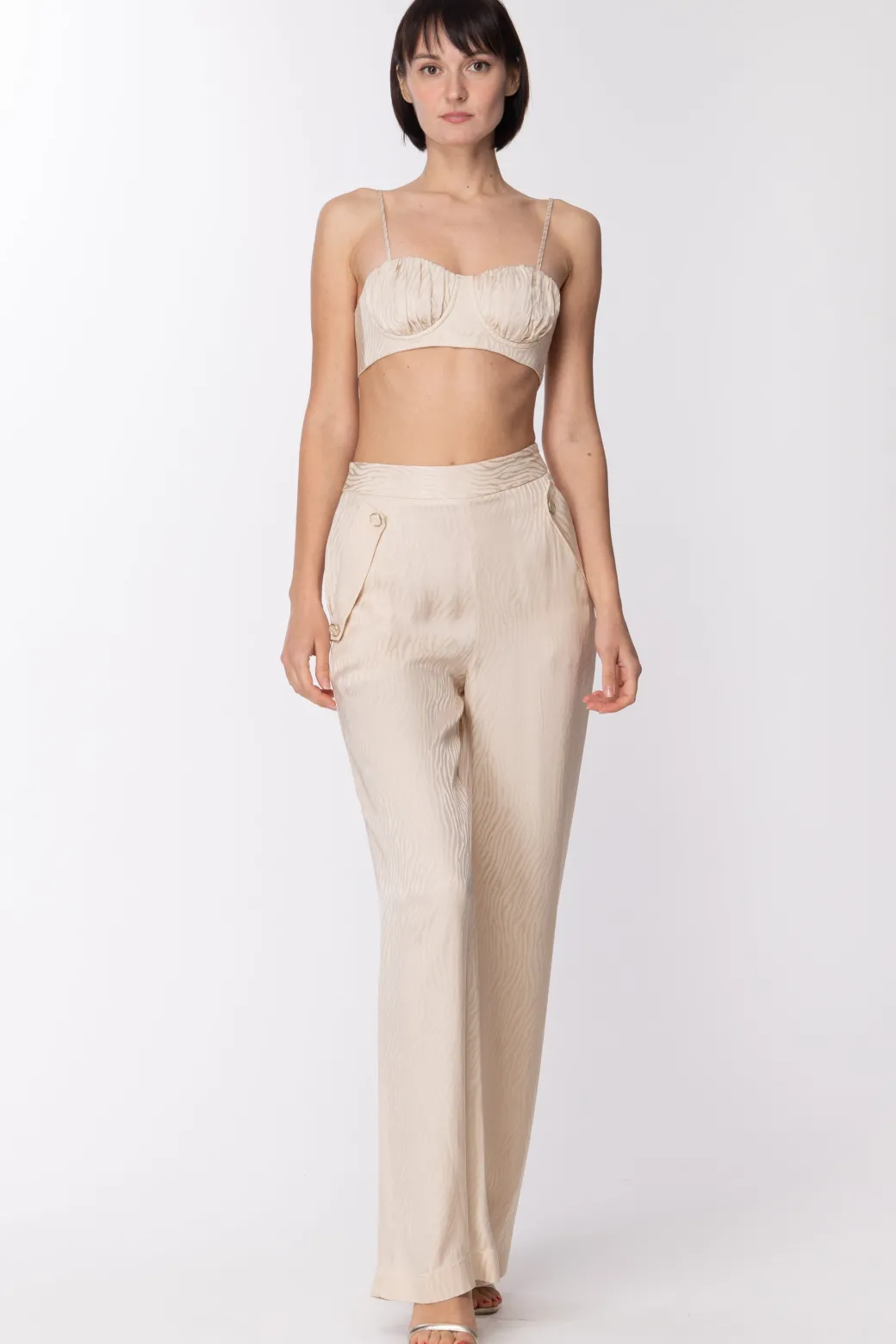 Donna Simona Corsellini Pantaloni Ampi con Tasche Laterali
