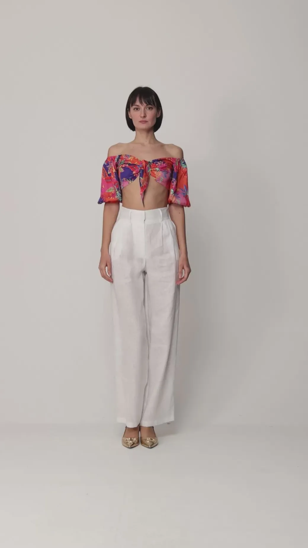 Donna Simona Corsellini Pantaloni Ampi In Lino