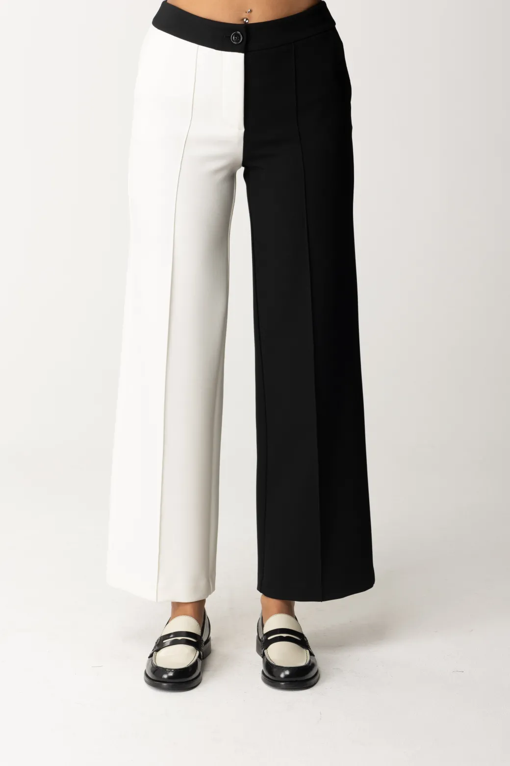 Donna Simona Corsellini Pantaloni Bicolore Wide-leg