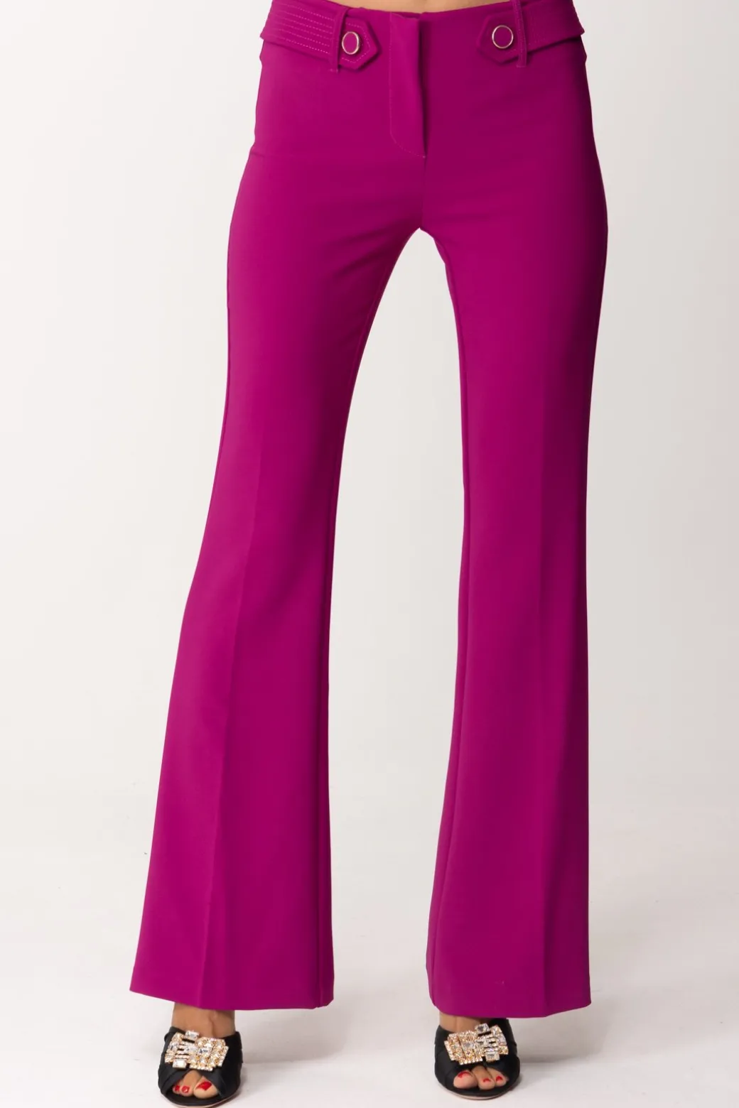 Donna Simona Corsellini Pantaloni con Accessorio In Vita