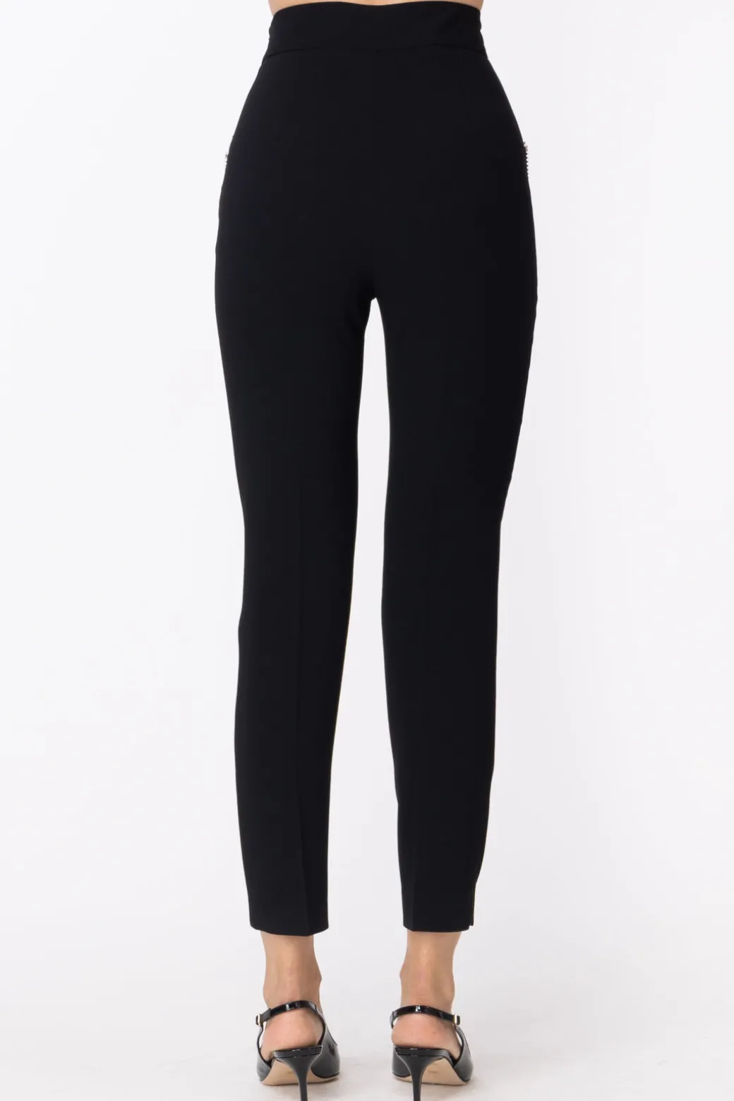 Donna Simona Corsellini Pantaloni con Frange Di Strass