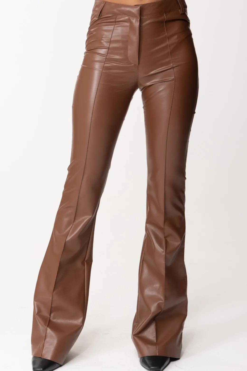 Donna Simona Corsellini Pantaloni Flare In Pelle