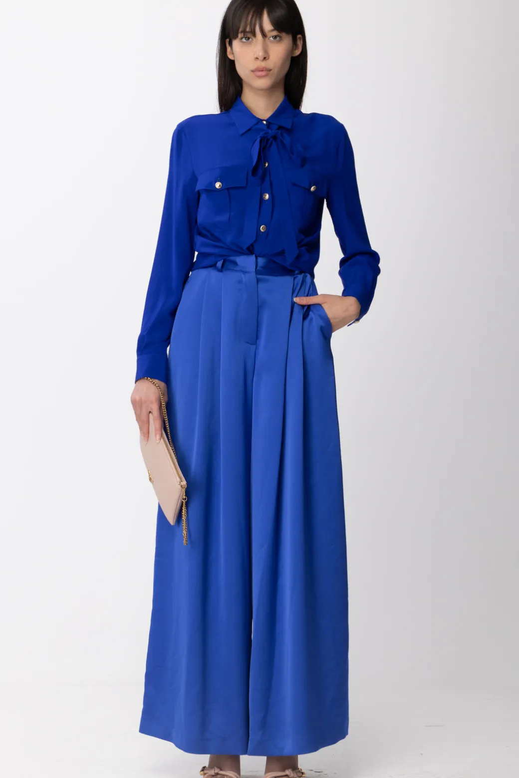 Donna Simona Corsellini Pantaloni Palazzo a Vita Alta