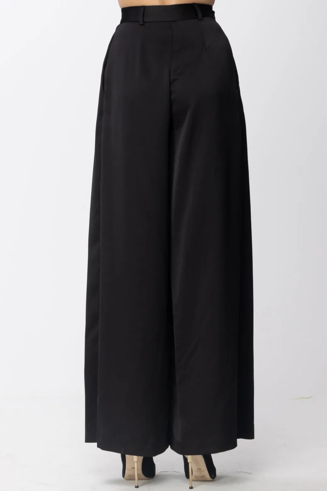 Donna Simona Corsellini Pantaloni Palazzo a Vita Alta