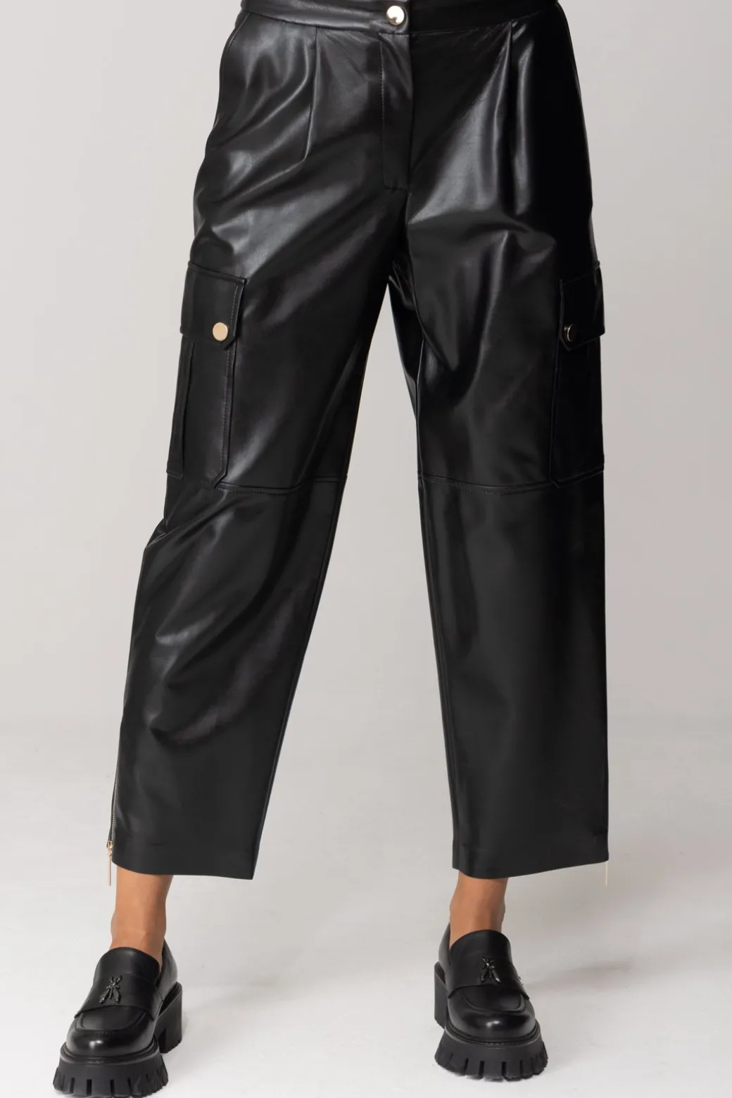 Donna Simona Corsellini Pantaloni Wide Leg con Tasche e Zip