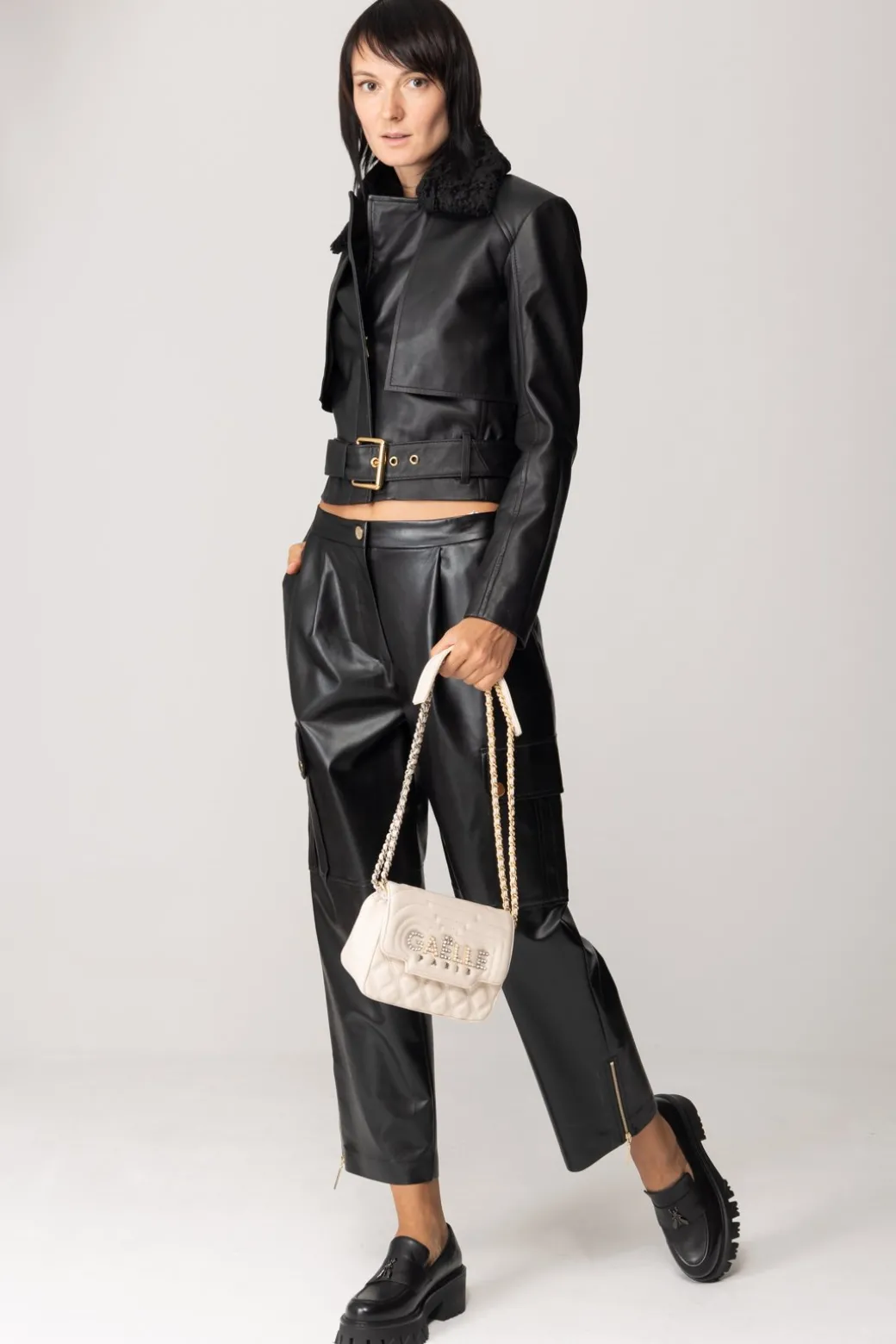 Donna Simona Corsellini Pantaloni Wide Leg con Tasche e Zip