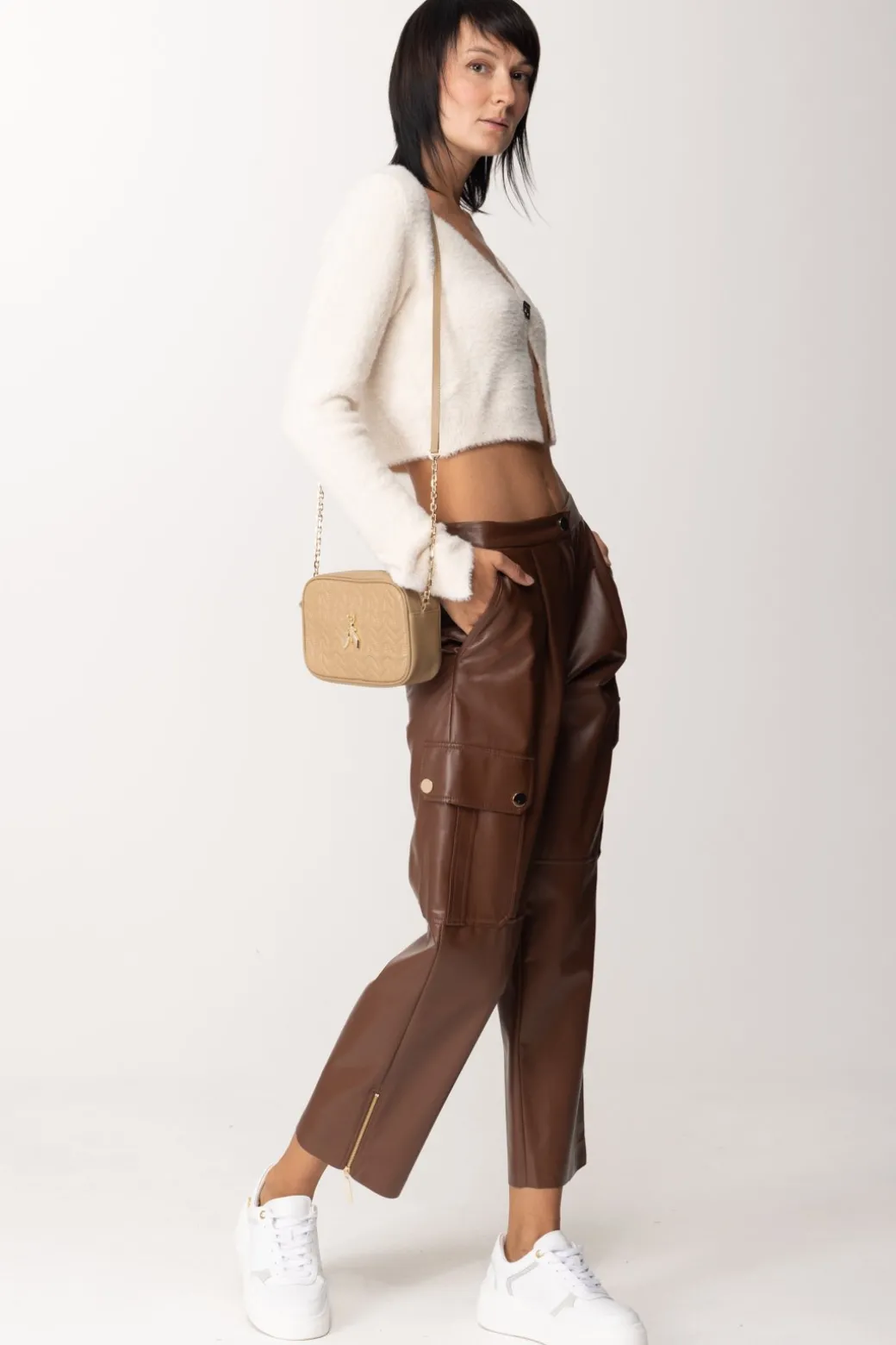 Donna Simona Corsellini Pantaloni Wide Leg con Tasche e Zip