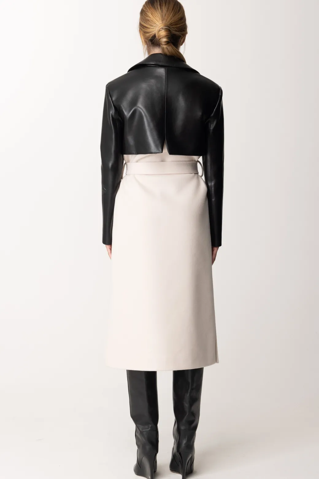 Donna Simona Corsellini Trench Ecopelle Bicolore Doppiopetto