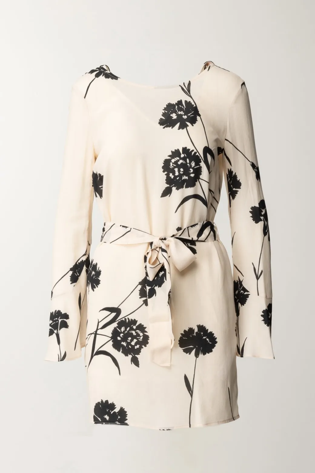 Donna Twin-set Abito In Crepe con Stampa Fiori e Fusciacca