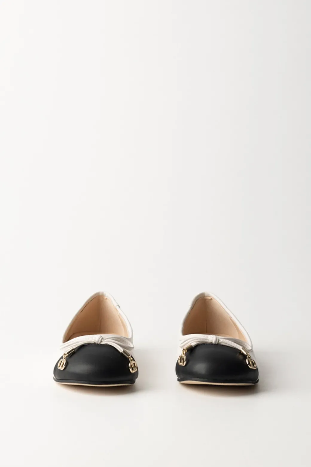 Donna Twin-set Ballerina con Fiocco e Punta Colorata