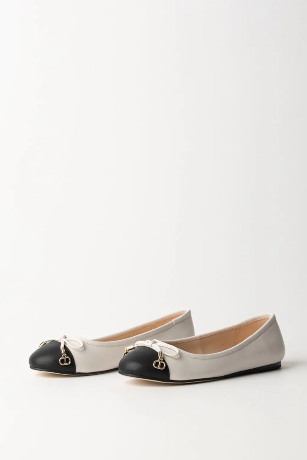 Donna Twin-set Ballerina con Fiocco e Punta Colorata