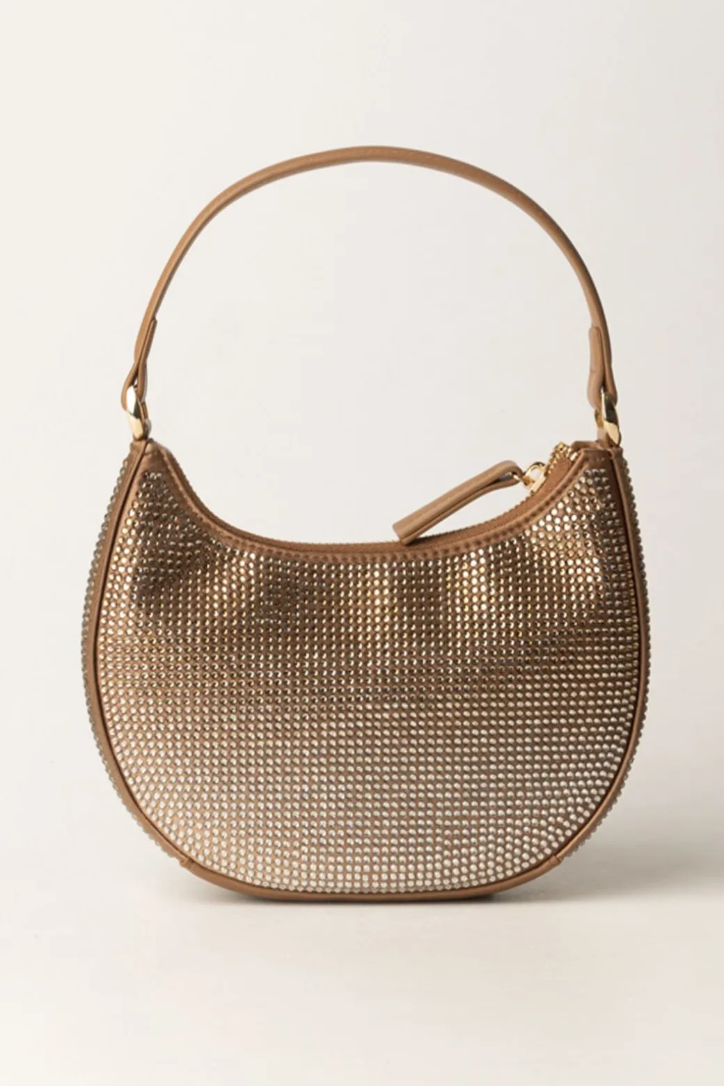 Donna Twin-set Borsa Hobo Moon con Strass e Logo