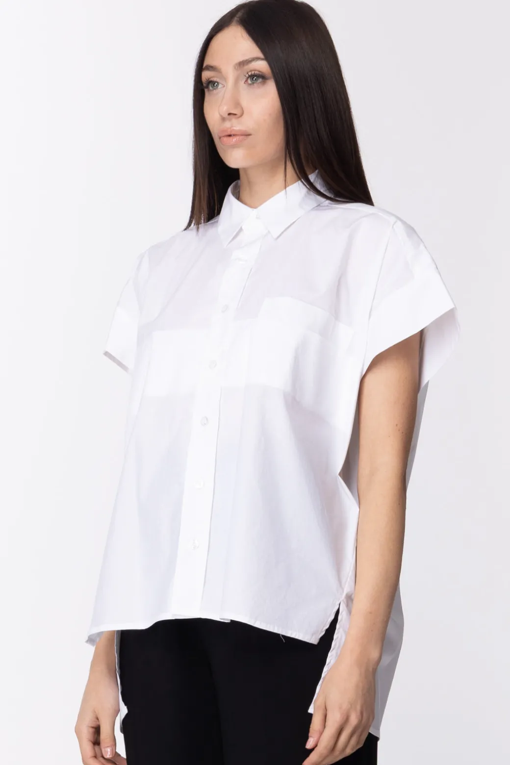 Donna Twin-set Camicia Maniche Corte Oversize