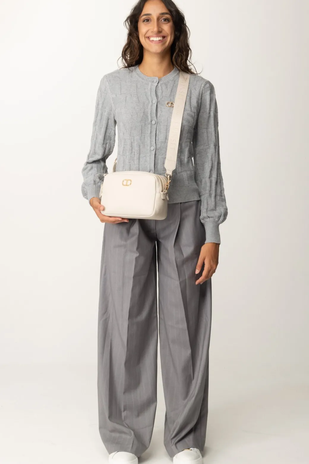 Donna Twin-set Cardigan con Lavorazione Logo