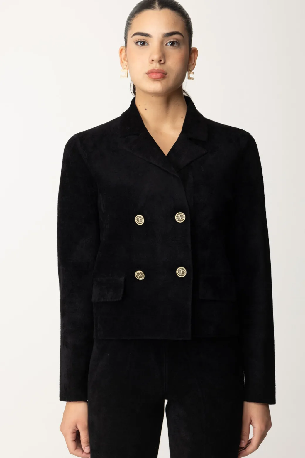 Donna Twin-set Giacca Corta In Maglia con Doppiopetto