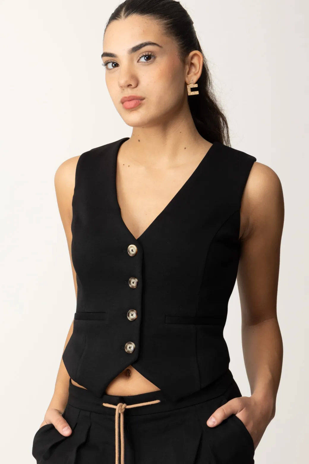 Donna Twin-set Gilet In Tessuto Scuba