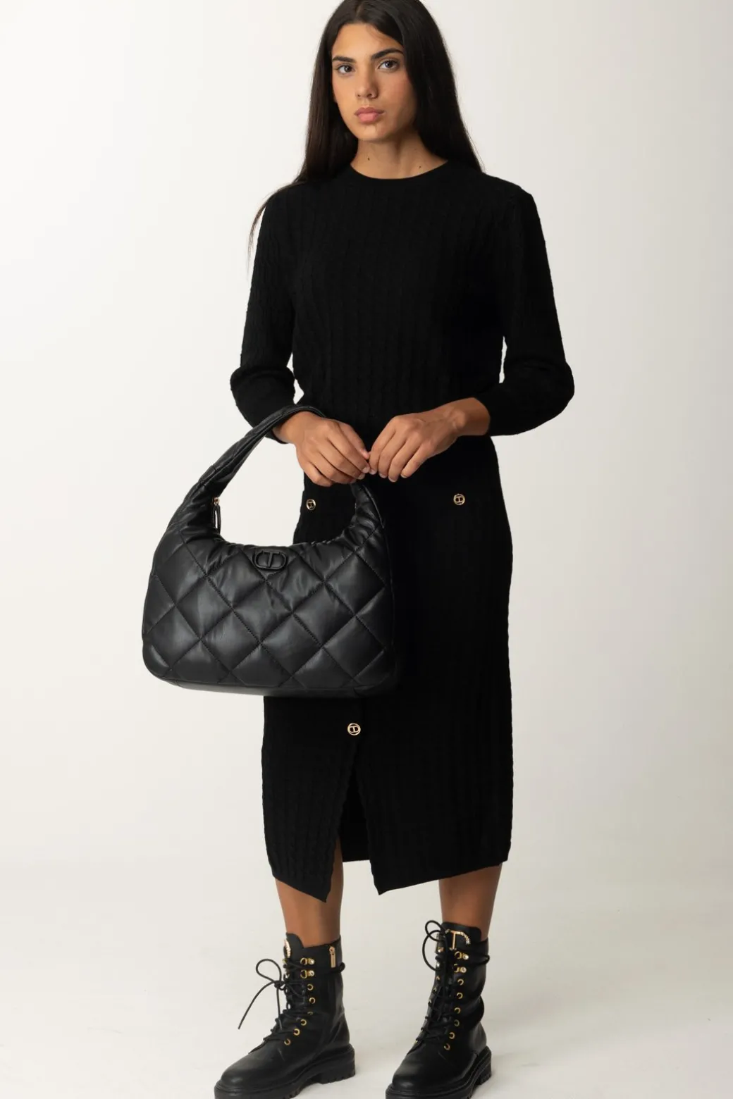 Donna Twin-set Gonna In Maglia a Punto Incrociato