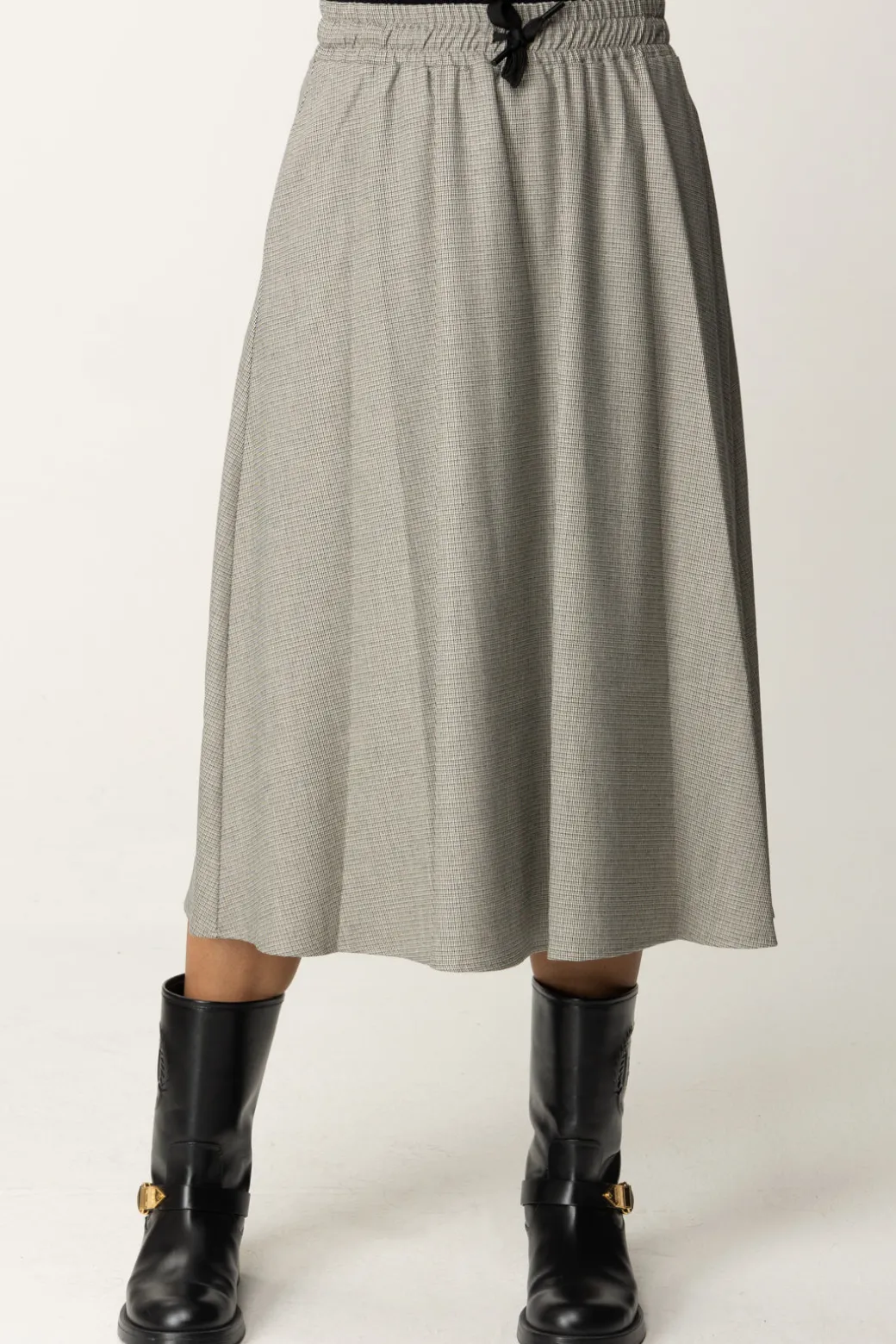 Donna Twin-set Gonna Longuette In Pied De Poule
