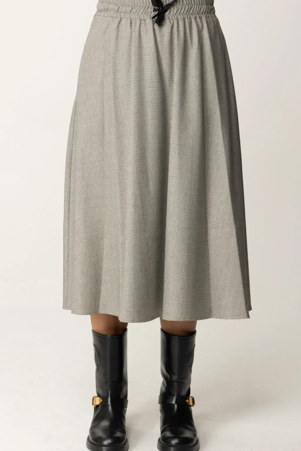 Donna Twin-set Gonna Longuette In Pied De Poule