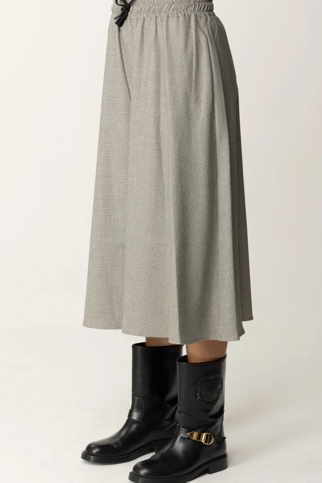 Donna Twin-set Gonna Longuette In Pied De Poule