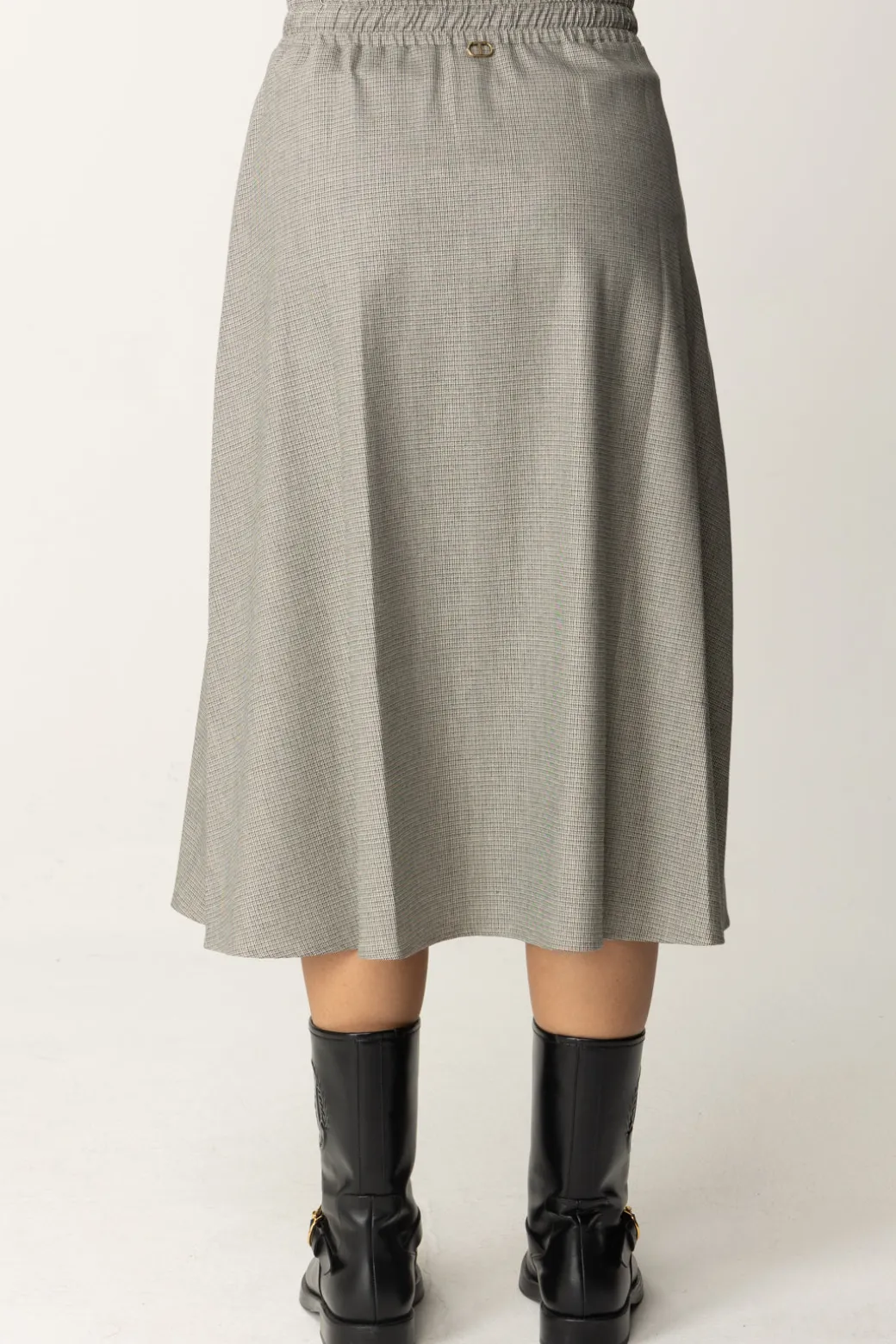 Donna Twin-set Gonna Longuette In Pied De Poule