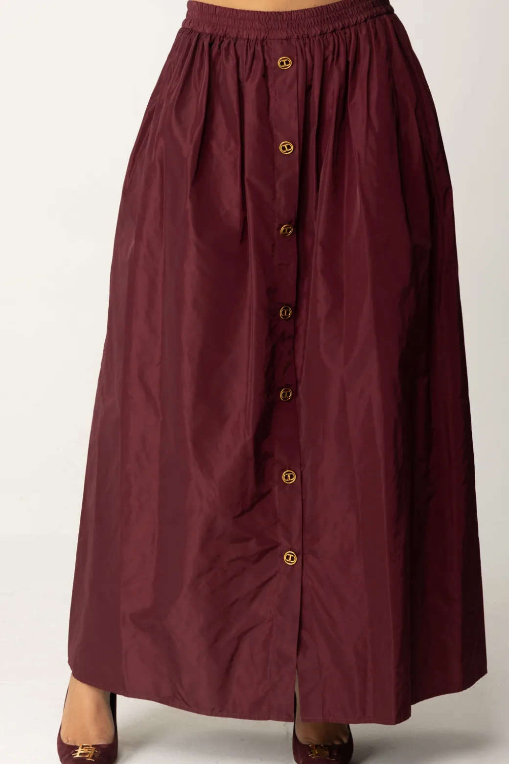 Donna Twin-set Gonna Maxi con Bottoni