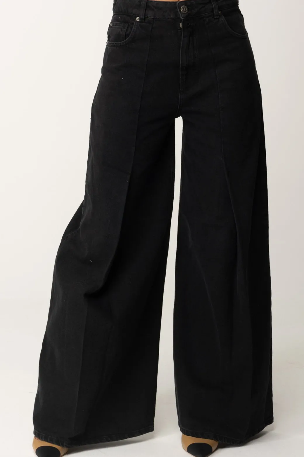 Donna Twin-set Jeans a Palazzo Black