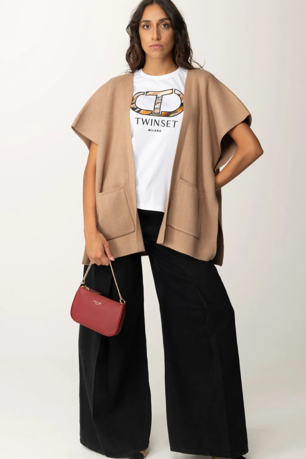 Donna Twin-set Jeans a Palazzo Black