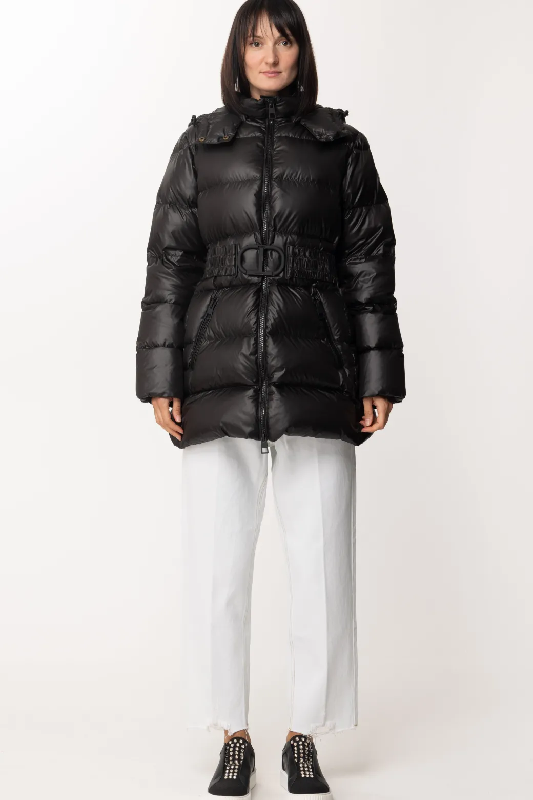 Donna Twin-set Jeans Barrel con Taglio a Vivo