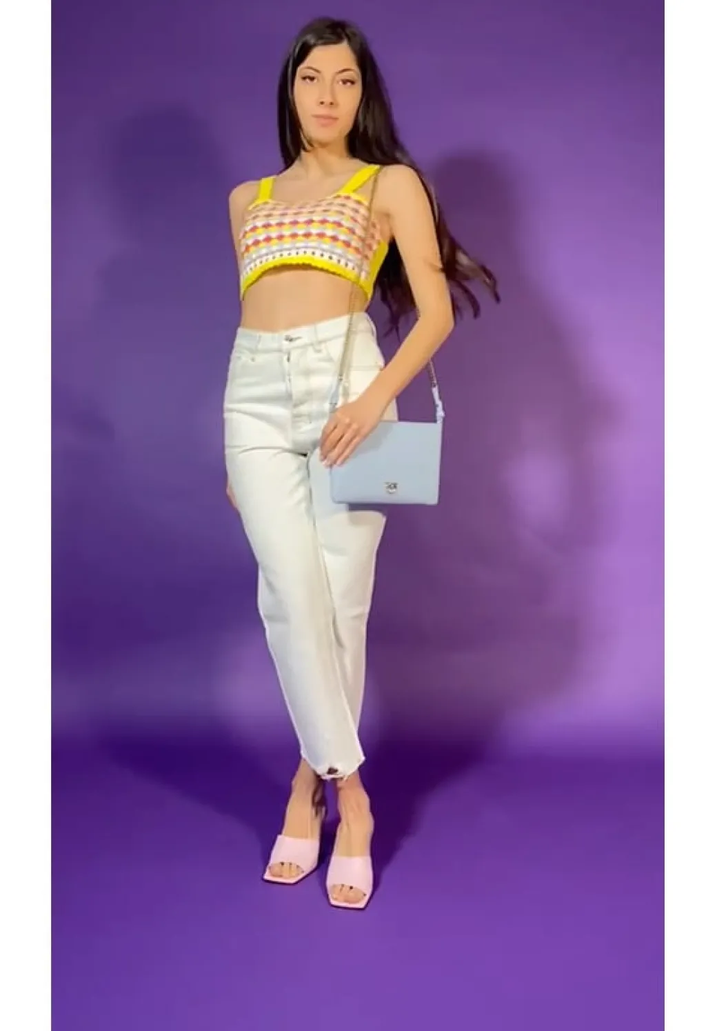 Donna Twin-set Jeans Barrel con Taglio a Vivo