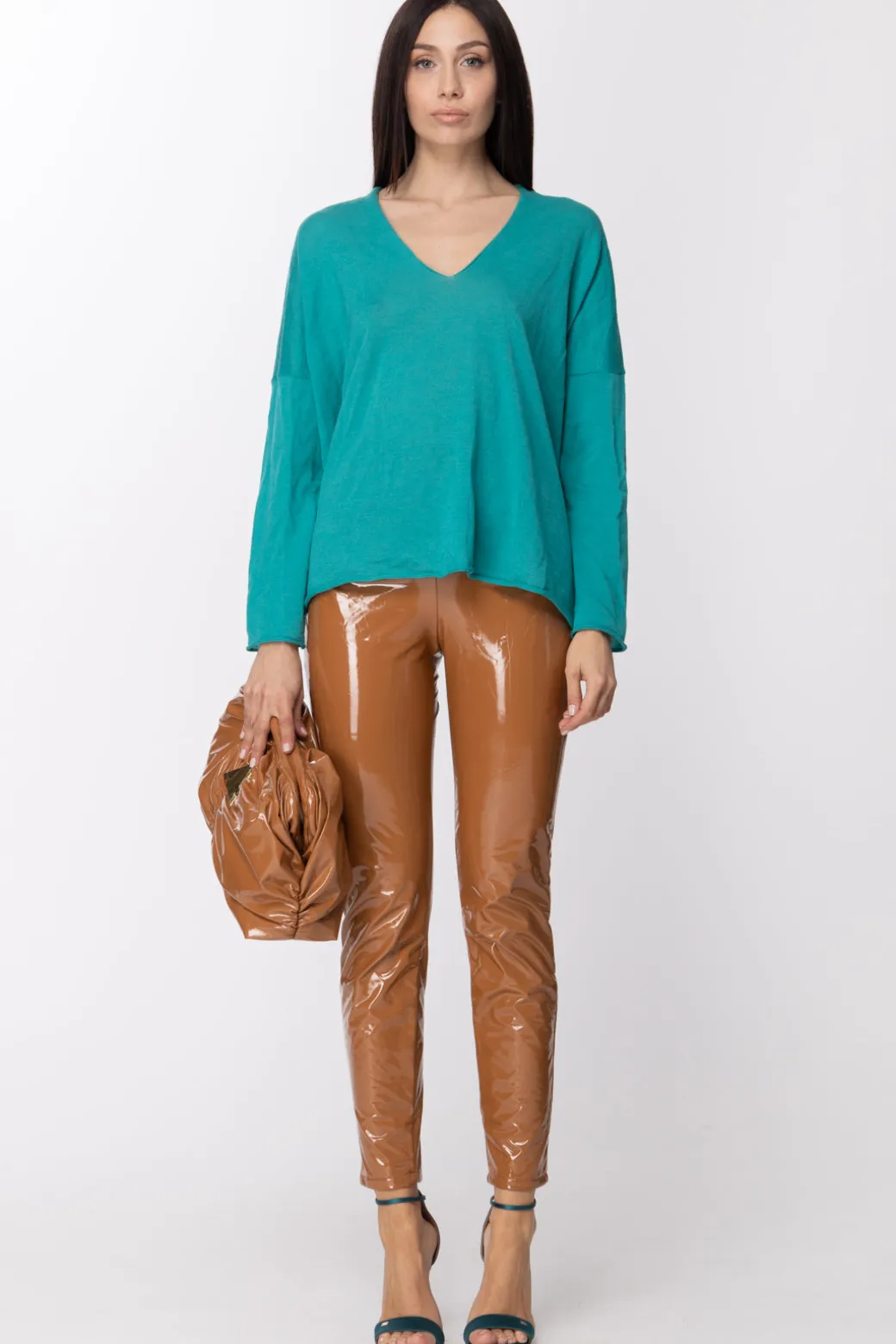 Donna Twin-set Maglia Ampia con Scollo a V 8 (fallato)