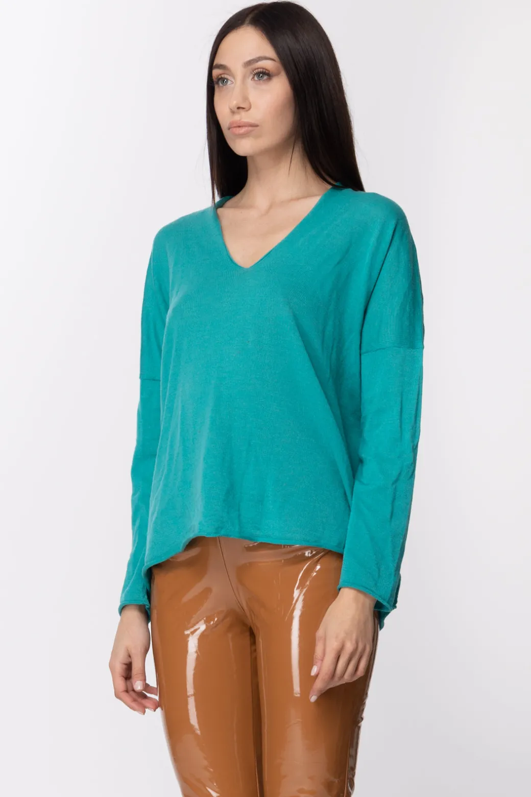 Donna Twin-set Maglia Ampia con Scollo a V 8 (fallato)