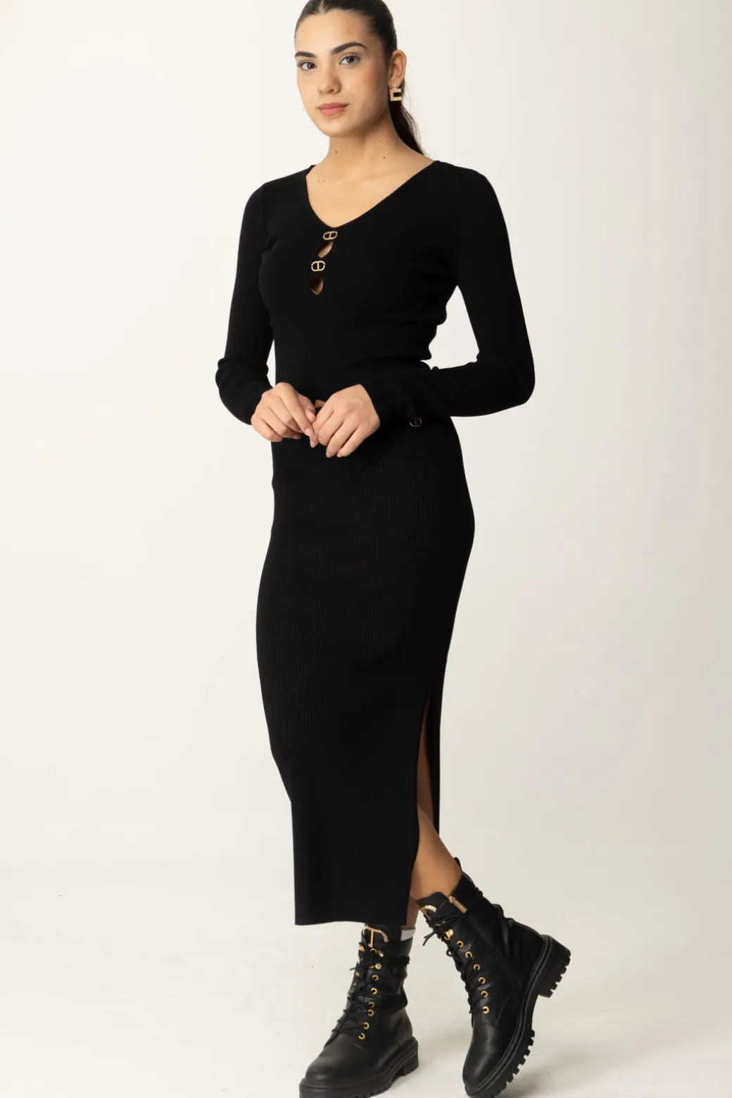 Donna Twin-set Maglia con Dettagli Logati