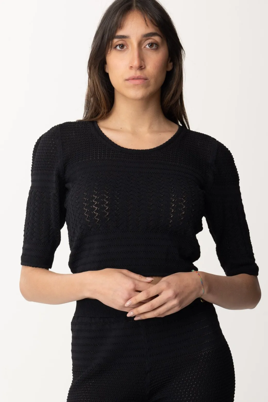 Donna Twin-set Maglia con Mix Di Punti