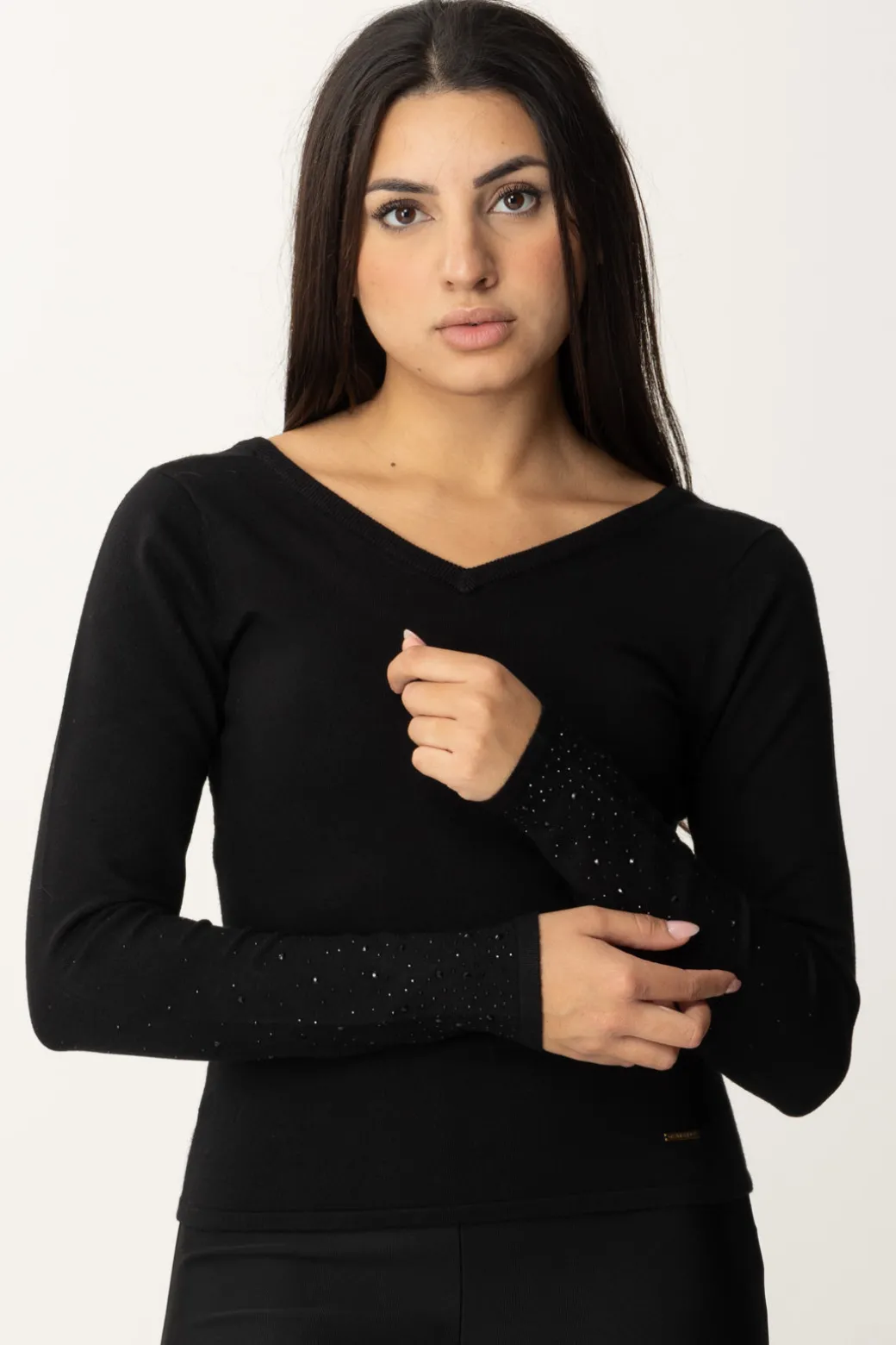 Donna Twin-set Maglia con Strass In Dégradé