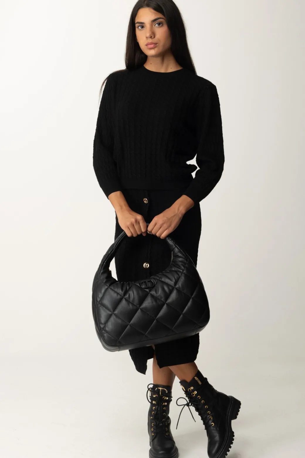 Donna Twin-set Maglia In Mix Di Punti