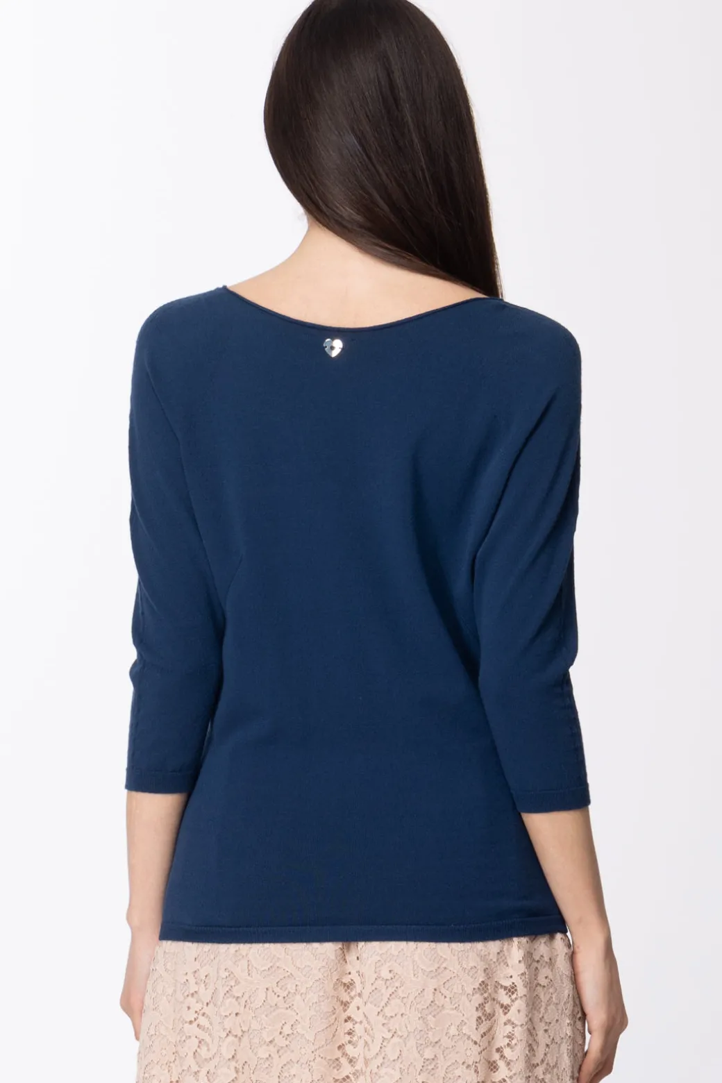 Donna Twin-set Maglia In Viscosa Stretch con Arricciatura e Cut Out