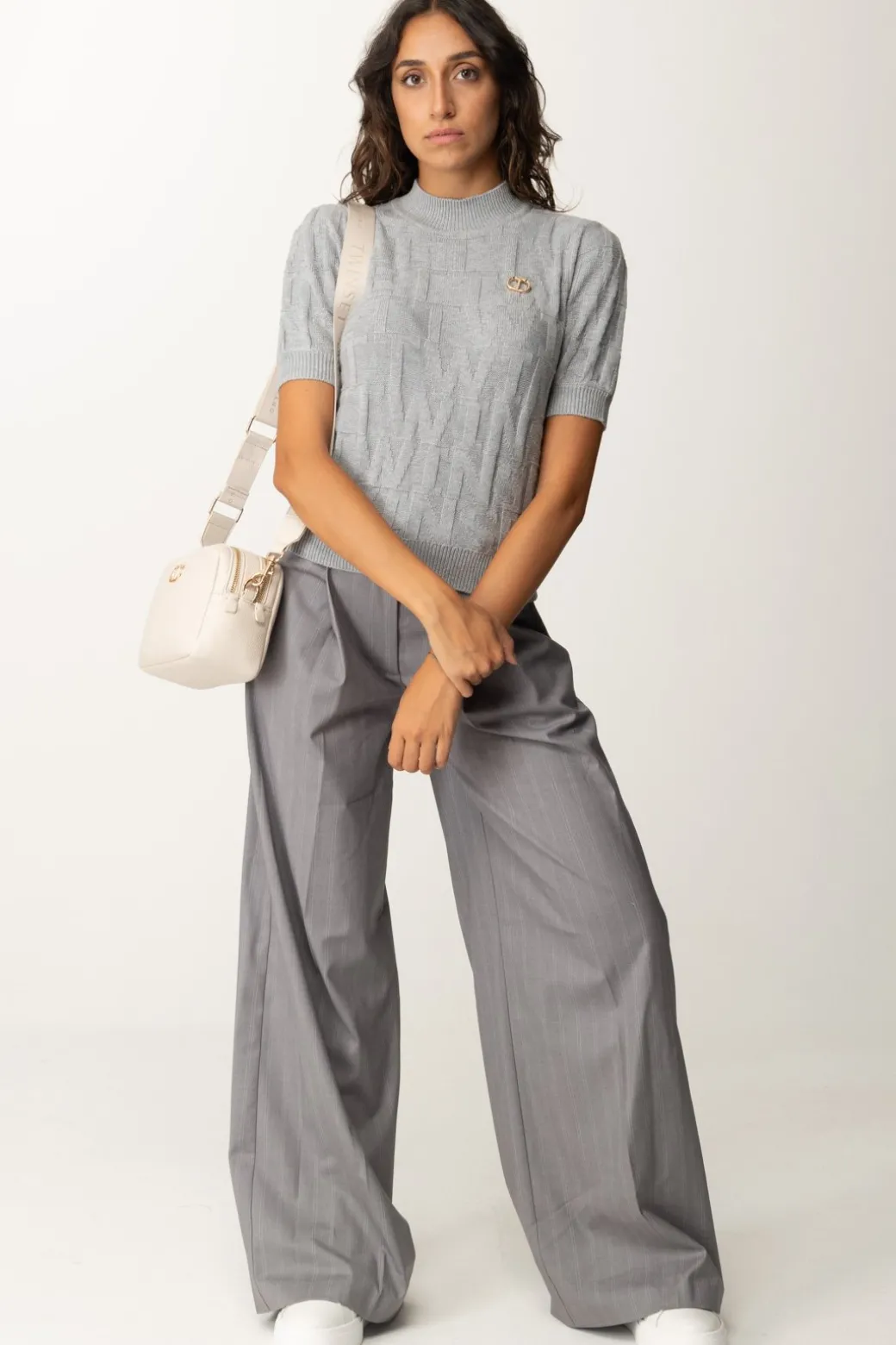Donna Twin-set Maglia Lupetto con Logo Lettering