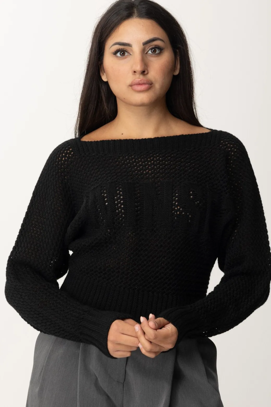 Donna Twin-set Maglia Traforata In Misto Lana
