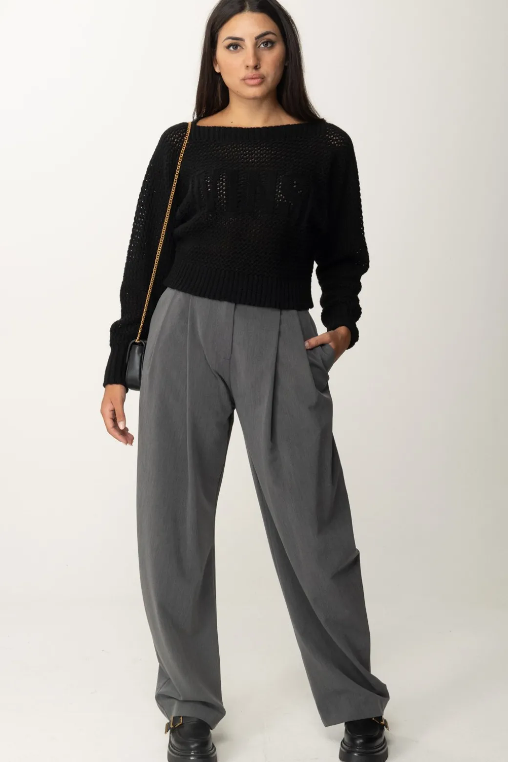 Donna Twin-set Maglia Traforata In Misto Lana