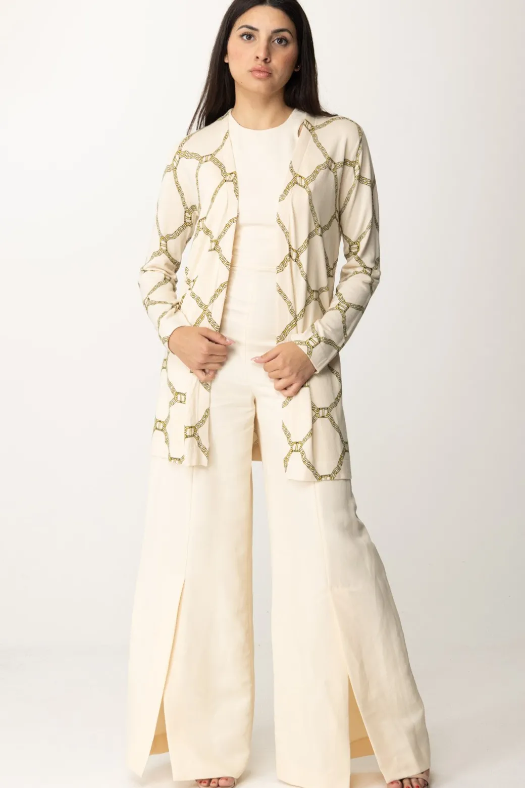 Donna Twin-set Maxi Cardigan con Stampa