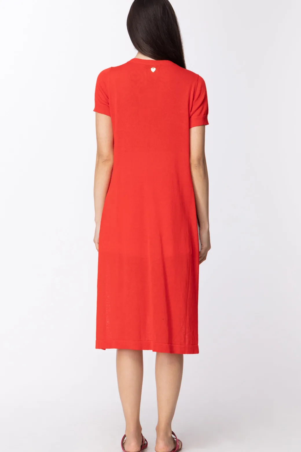 Donna Twin-set Maxi T-shirt Lunga con Spacchi Ai Fianchi