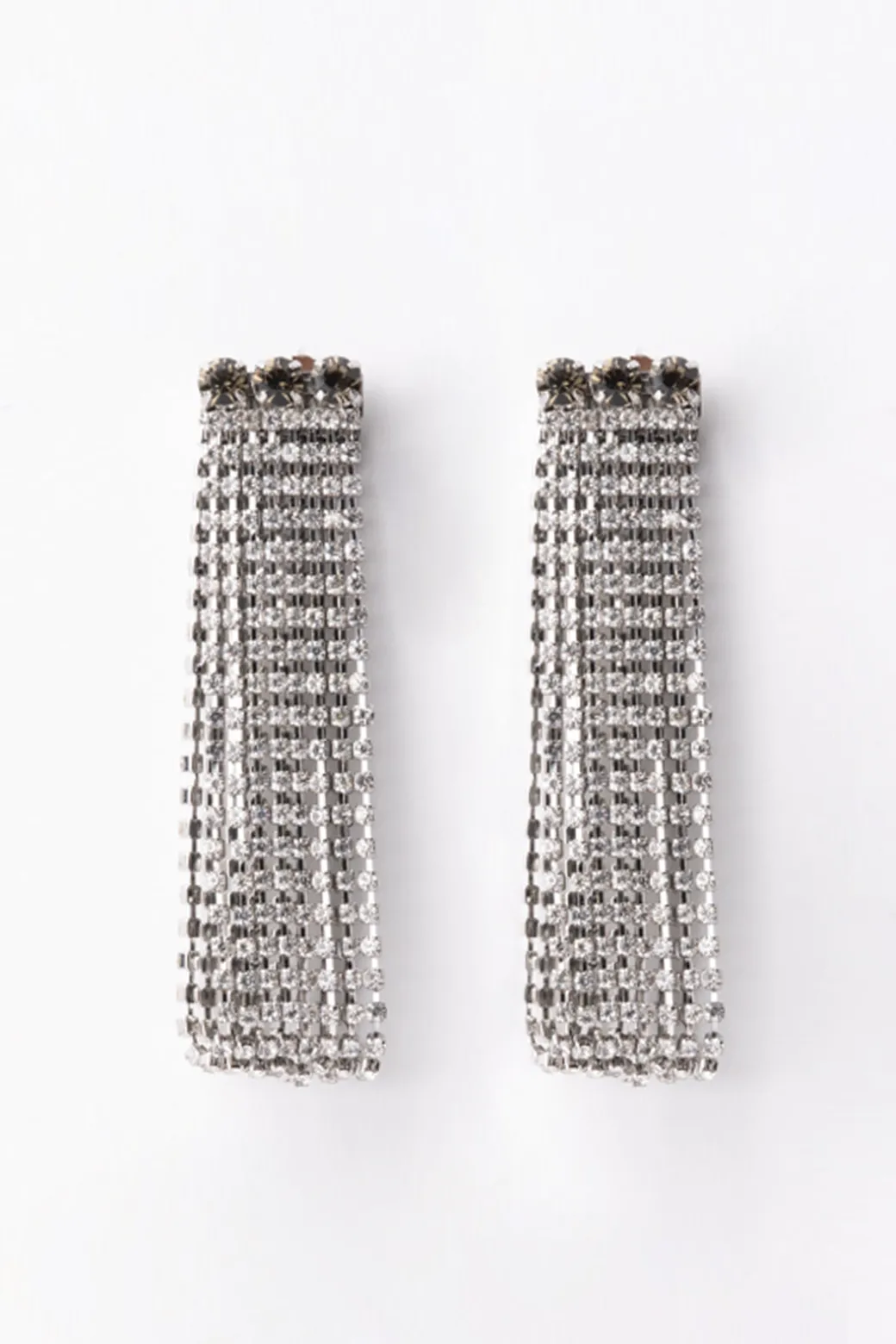 Donna Twin-set Orecchini con Frange Di Strass