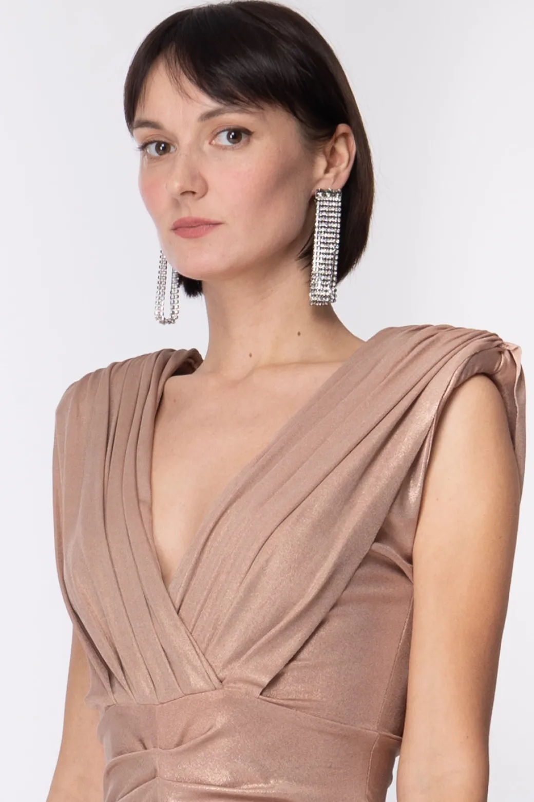 Donna Twin-set Orecchini con Frange Di Strass