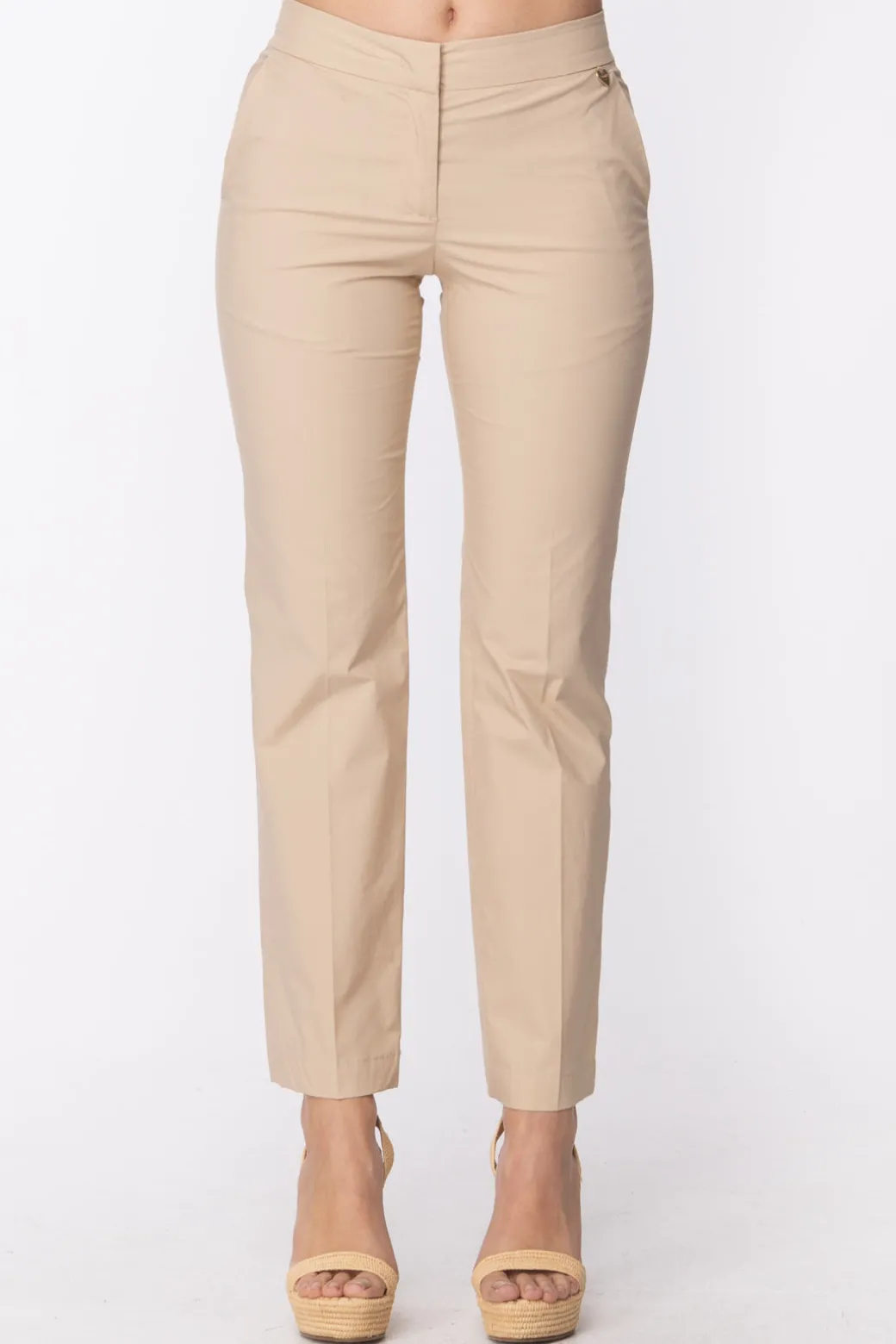 Donna Twin-set Pantalone a Sigaretta In Popeline
