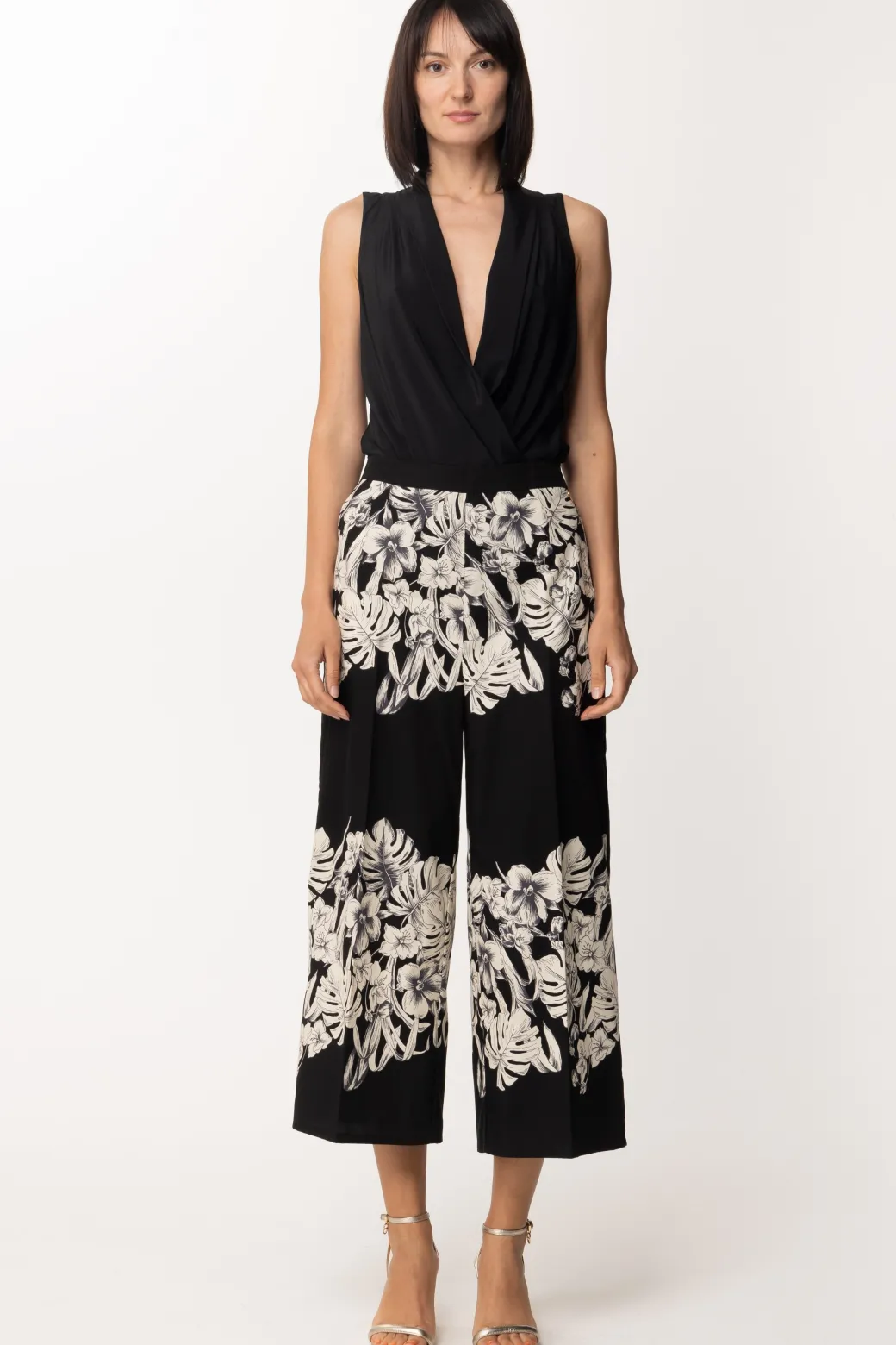 Donna Twin-set Pantalone Ampio con Stampa Floreale